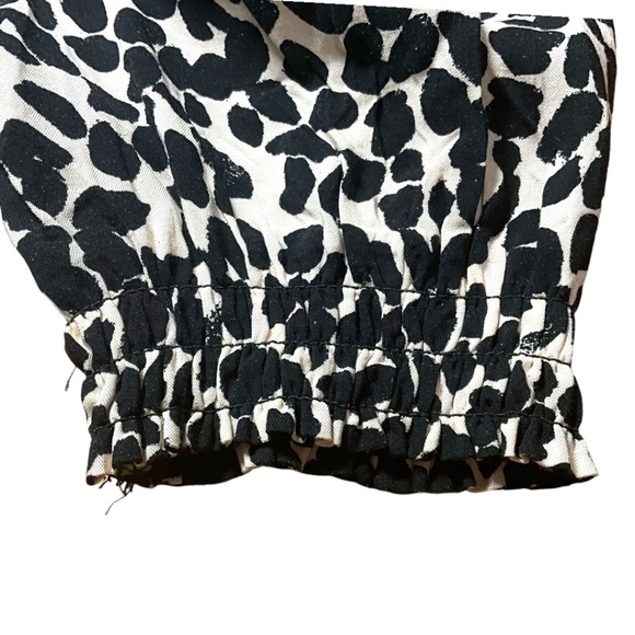 H&M 100% Viscose Button Front Mini Dress Puff Sleeves Animal Print Sz XXS NWOT - Picture 9 of 10